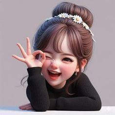 cute cartoon girl dp