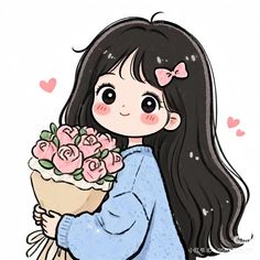 cute cartoon girl dp