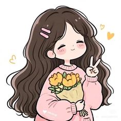 cute cartoon girl dp