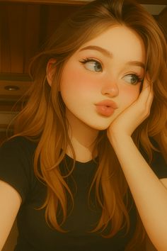 cute cartoon girl dp